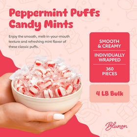 Blunon Peppermint Puffs individually wrapped for on-the-go snacking