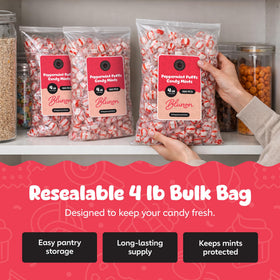 Blunon Peppermint Puffs 4-pound bulk for parties and gatherings