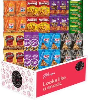 Blunon Snacks Variety Pack with Chex mixes offers quick savory snacking.