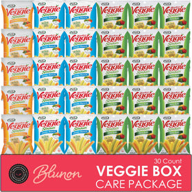 Blunon Veggie Straws garden sea salt bag for light, crispy snacking on the go.