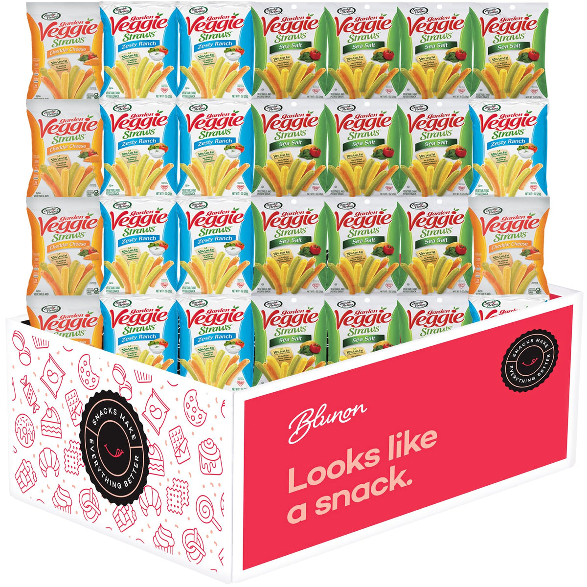 Blunon Veggie Straws zesty ranch bag for bold, on-the-go flavor.