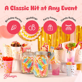 Blunon Wax Bottle Candy blue-raspberry-lime flavors invite tasting and interactive snacking.