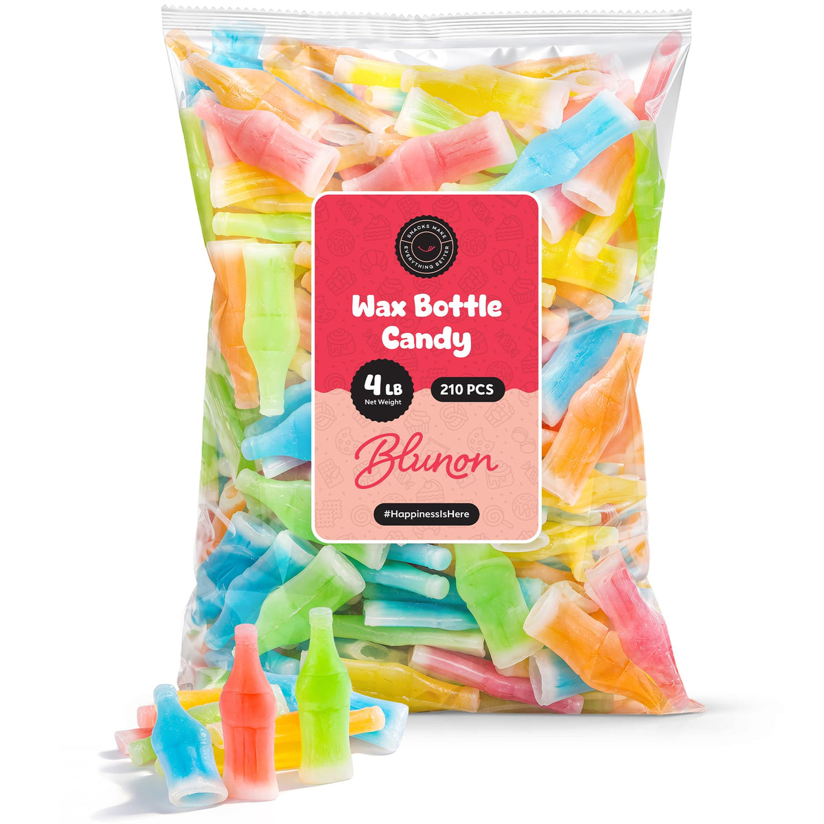 Blunon Wax Bottle Candy bulk 4lb display for nostalgic snacking and sharing at events.
