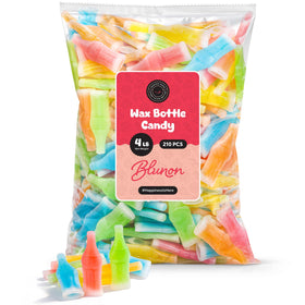 Blunon Wax Bottle Candy bulk 4lb display for nostalgic snacking and sharing at events.