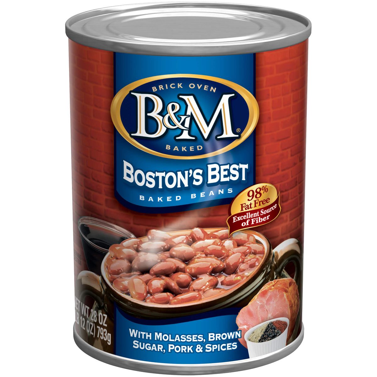 B&M baked beans in brick-oven style, a hearty side perfect for family meals.
