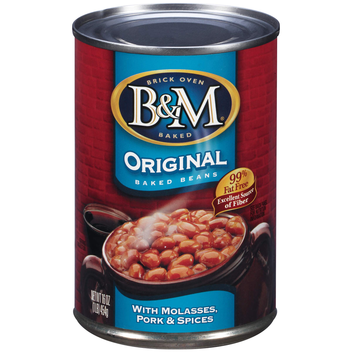 B&M Original baked beans in thick sauce, a hearty side option.