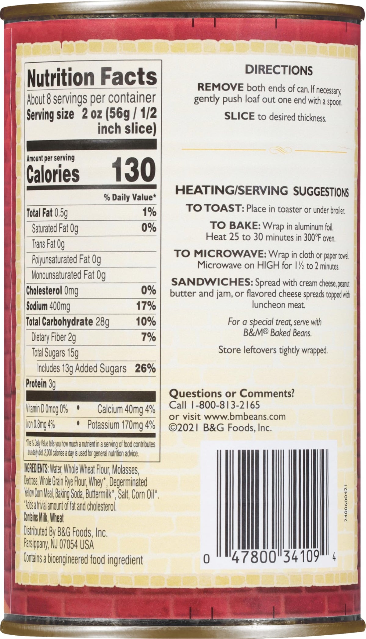 B&M Brown Bread Original with cream cheese pairing for easy breakfasts.