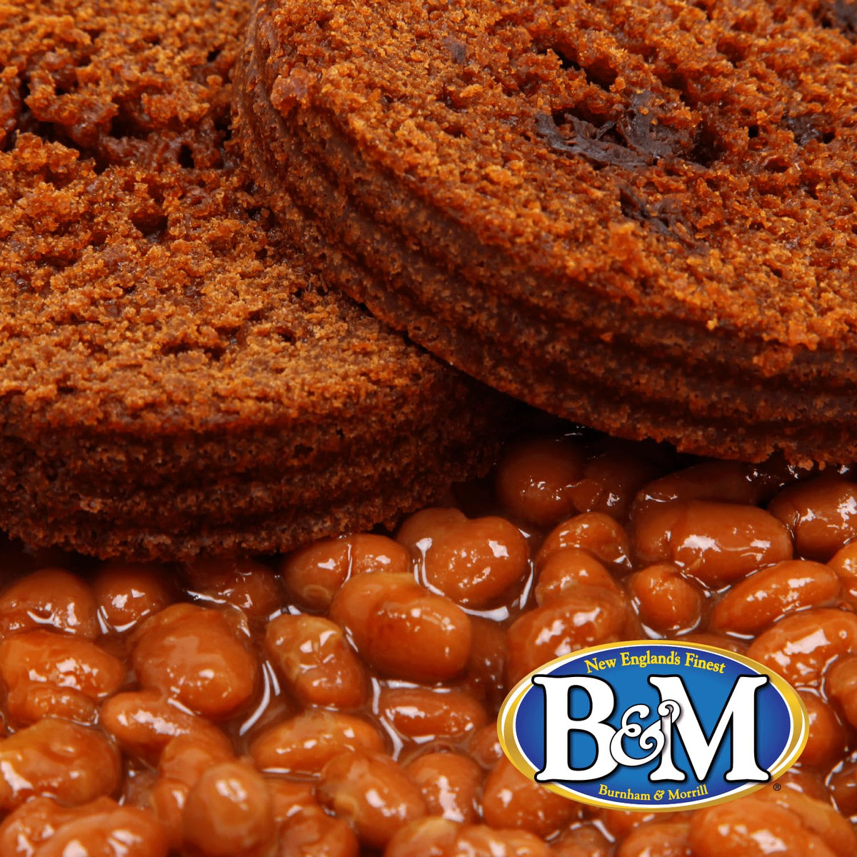 B&amp;M Brown Bread with Raisin close-up shows rich molasses flavor.