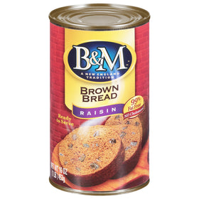 B&amp;M Brown Bread with Raisin loaf sliced for toasting and spreading.
