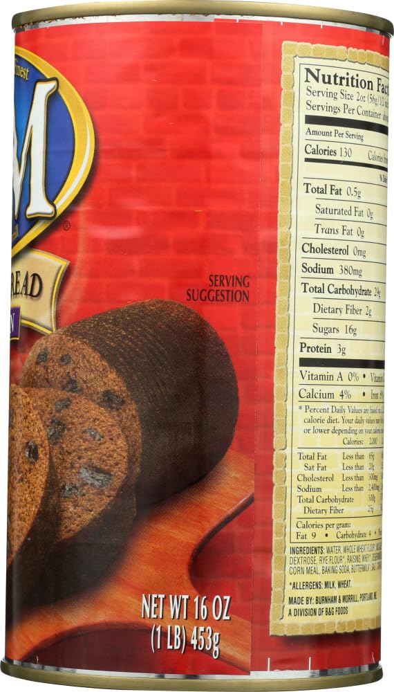 B&M Brown Bread in a Can served with butter for a quick breakfast.
