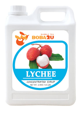 BOBA2U lychee syrup bottle for easy bubble tea flavoring