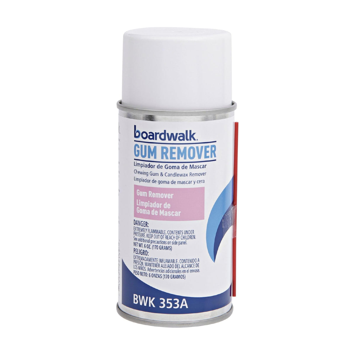 Boardwalk 353ACT remover aerosol bottle for fast gum and wax cleanup.