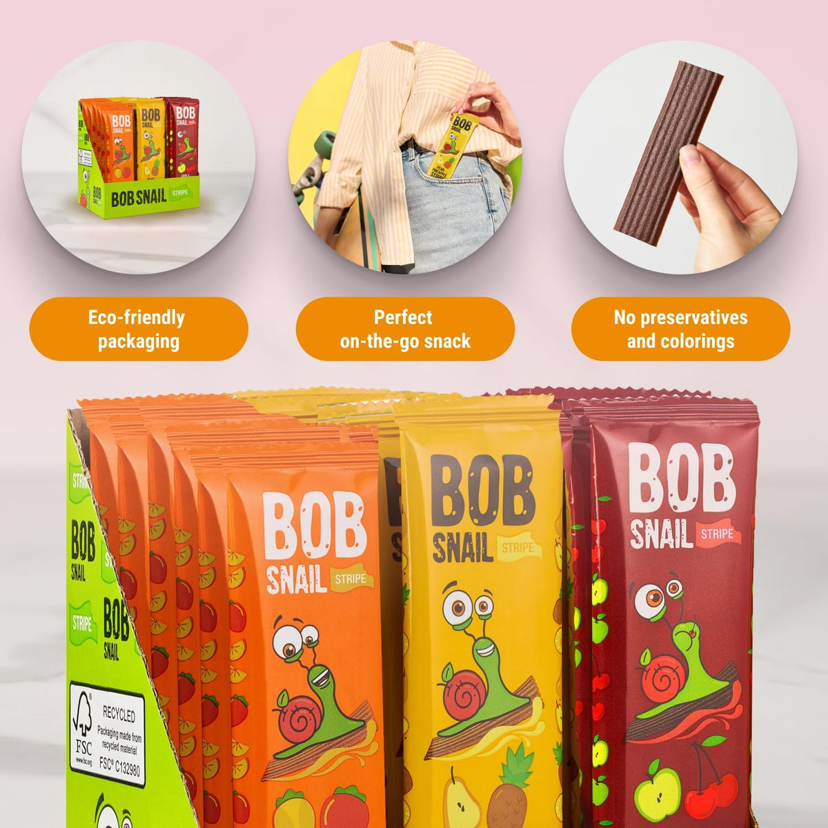 Bob Snail cherry apple snack offers tasty kid friendly fruit enjoyment