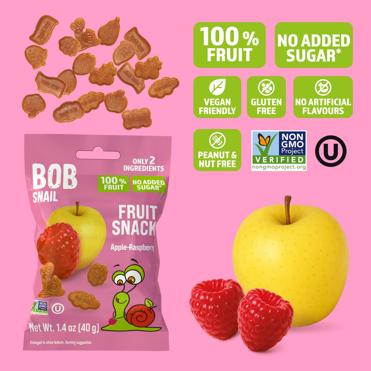Close-up of Bob Snail real fruit purée texture, no added sugar