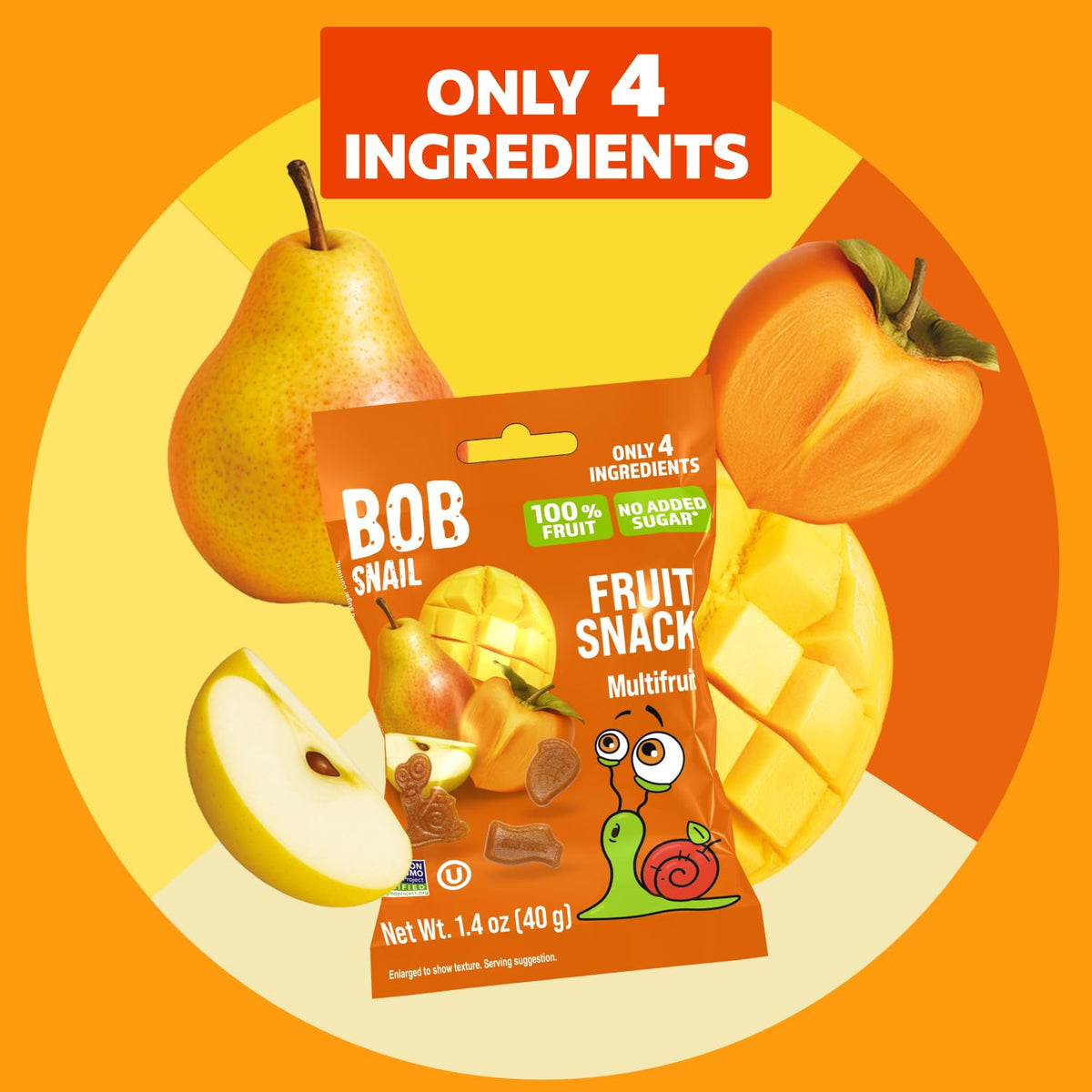 Bob Snail Fruit Gummy Bites open pack reveals colorful bites