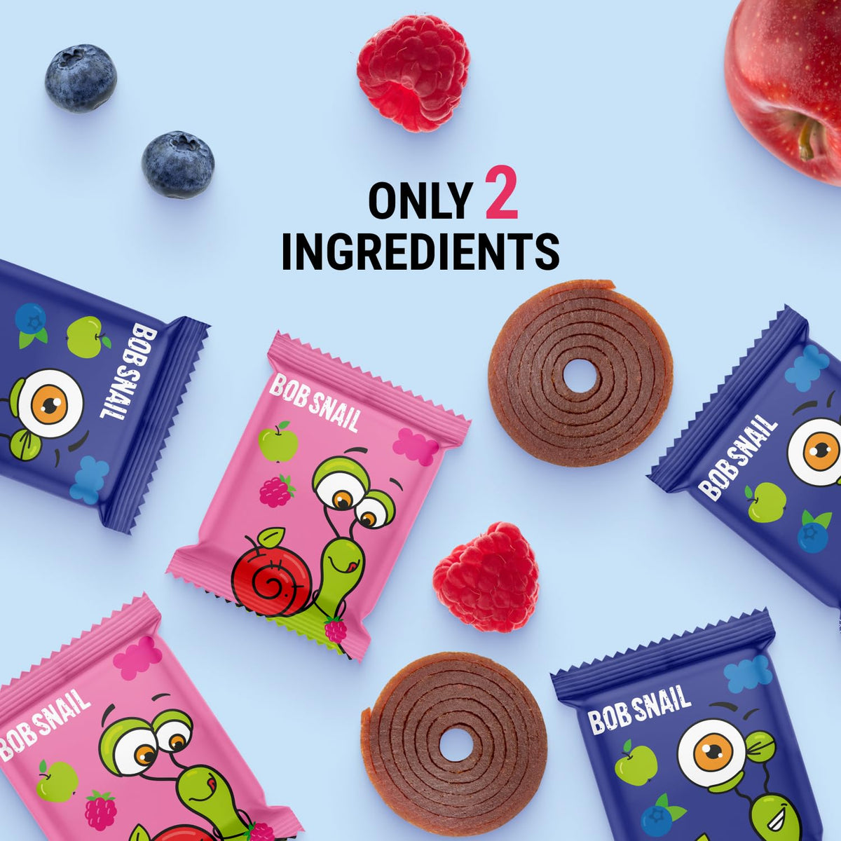 Bob Snail Fruit Roll-Ups 500g bulk pack, convenient value for school lunches.