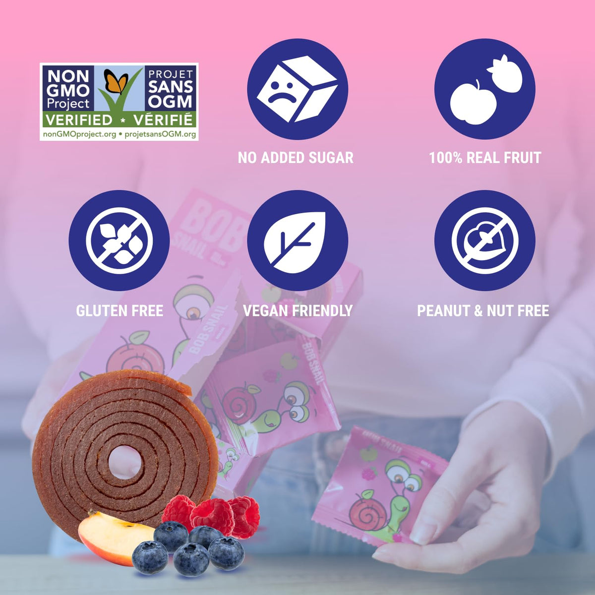Kids enjoying Bob Snail Fruit Roll-Ups as a quick, wholesome treat.
