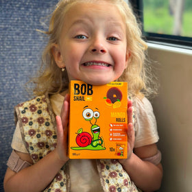 On-the-go Bob Snail fruit roll-ups snack for travel and trips