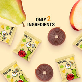 Close-up of Bob Snail fruit rolls ready for travel and daily use.