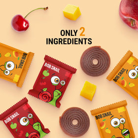 Soft chewy slices of Bob Snail fruit roll-ups showing texture and bite