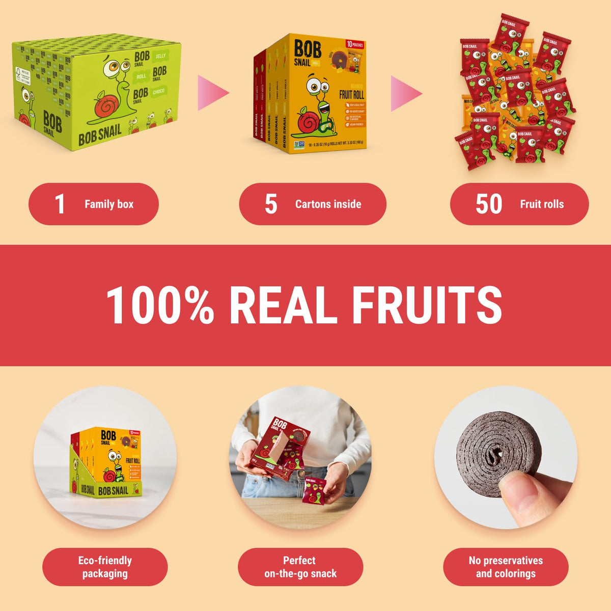Vegan, gluten-free Bob Snail fruit roll-ups label highlights clean ingredients