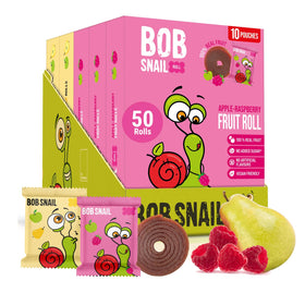 Bob Snail Fruit Roll Ups pear-raspberry bundle for natural on-the-go snack.