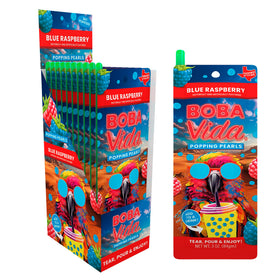 BOBAVIDA blue raspberry boba pearls pack for drinks and desserts.