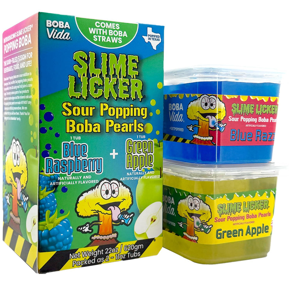 BOBAVIDA Slime Licker blue raspberry popping boba pearls for drinks.