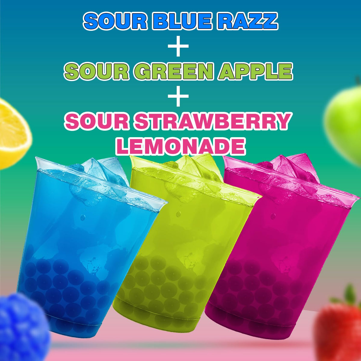 BOBAVIDA Slime Licker green apple tub for bold sour popping boba.