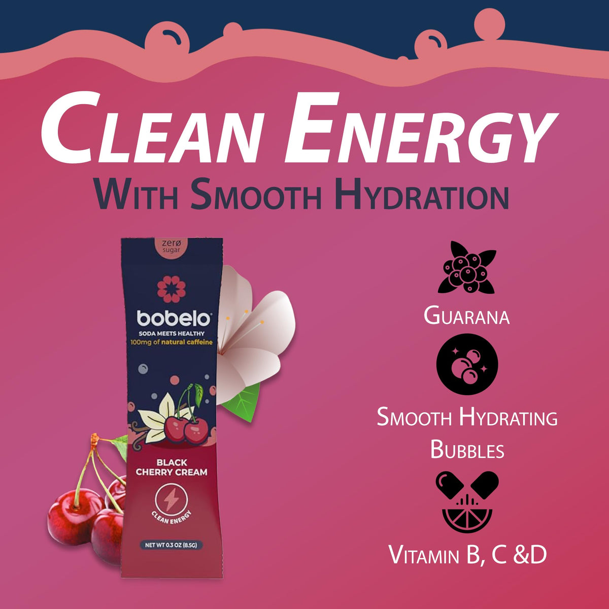 Bobelo bottle pour shows quick mix and refreshing flavor.