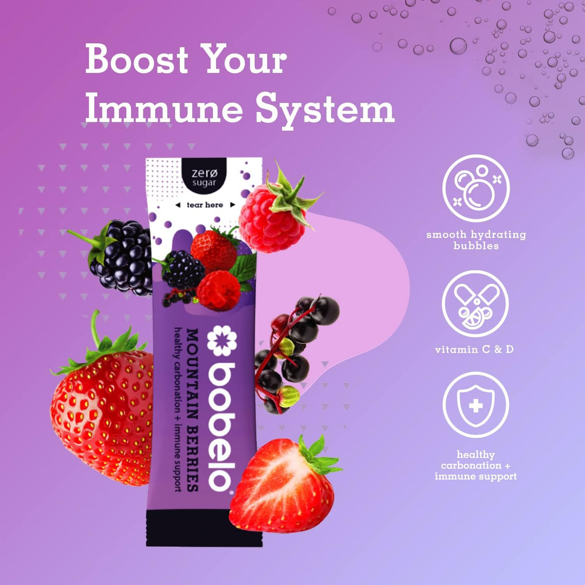 Bobelo micro bubbles dissolve quickly for fast hydration
