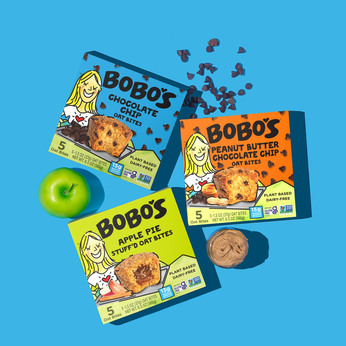 Bobo's Oat Bites desk setup, convenient snack for work or school breaks.
