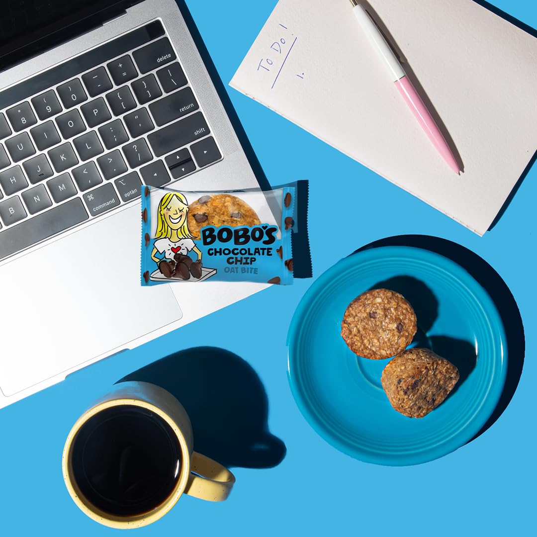 Bobo's Oat Bites packaging nutrition facts, GFCO-certified oats and non-GMO ingredients.