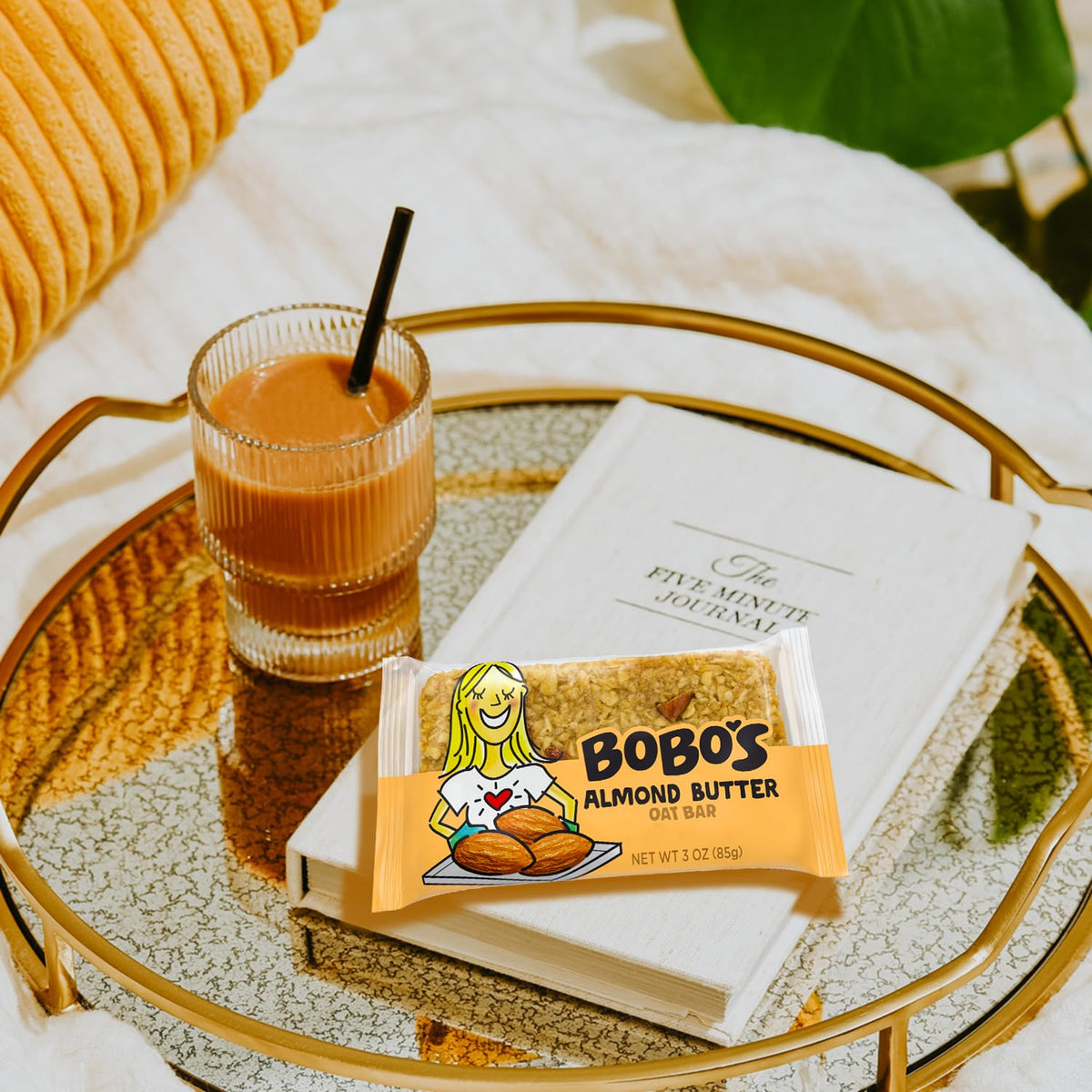 Bobo's Almond Butter Oat Bars box with non-GMO label for clean snacking.