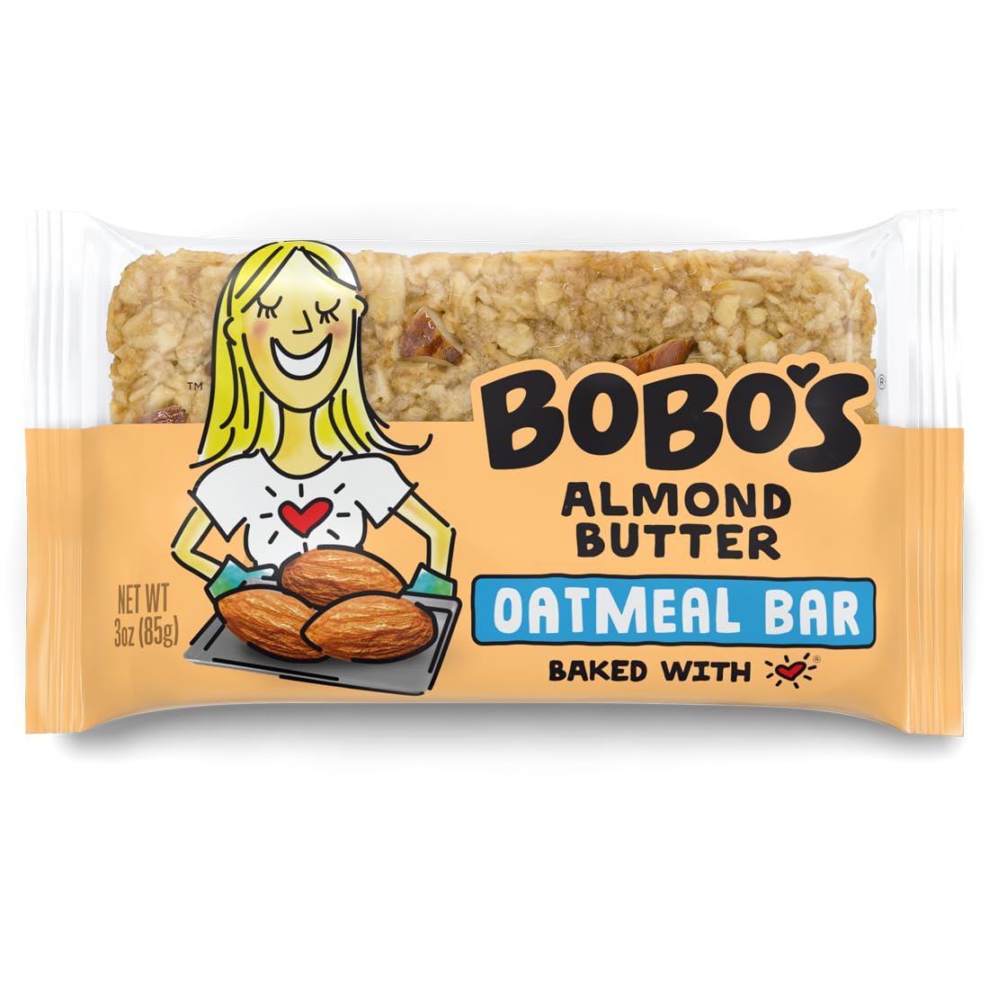 Bobo's Almond Butter Oat Bars on a breakfast spread, gluten-free goodness for busy mornings.