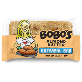 Bobo's Almond Butter Oat Bars on a breakfast spread, gluten-free goodness for busy mornings.