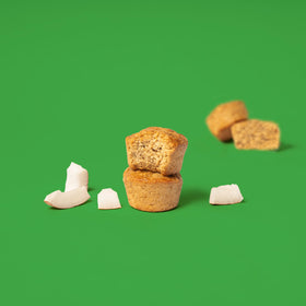 Bobos Coconut Oat Bites label highlights non-GMO and vegan.
