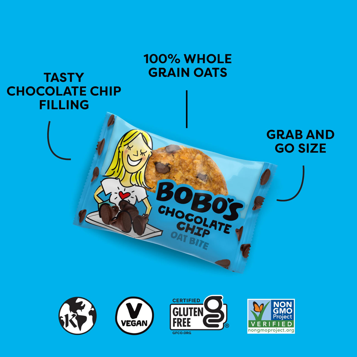 Bobo's Apple Pie filling Oat Bites, soft oat exterior with fruit