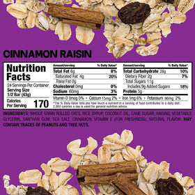 Close-up of Bobos Cinnamon Raisin Oat Bars crumbs and warm aroma