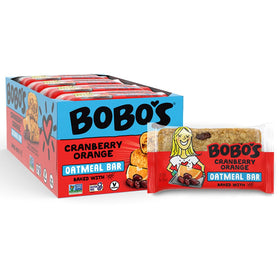 Close-up of ingredients in Bobo's Cranberry Orange Oat Bars highlighting wholesome oats
