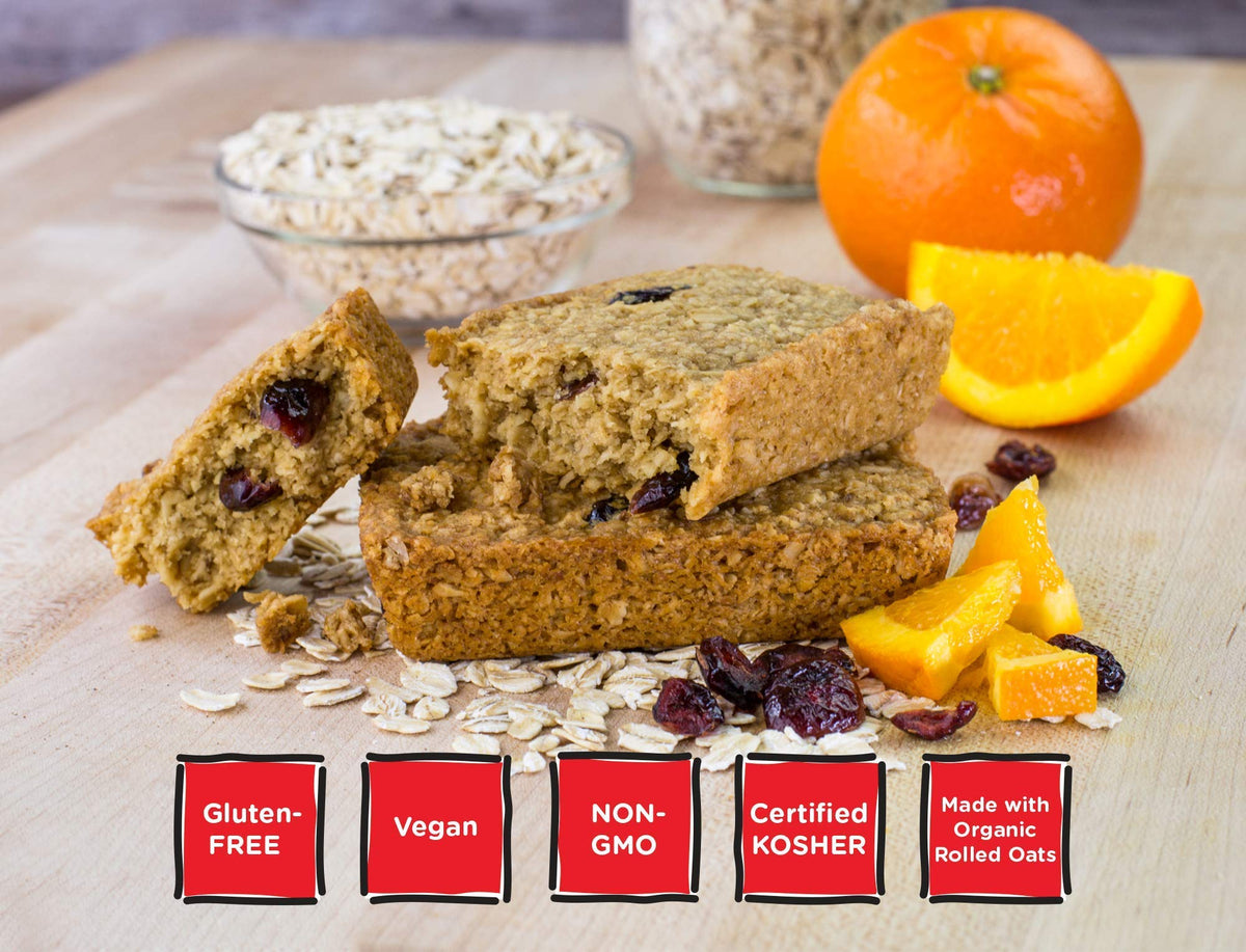 Packaging display of Bobo's Cranberry Orange Oat Bars for easy stocking
