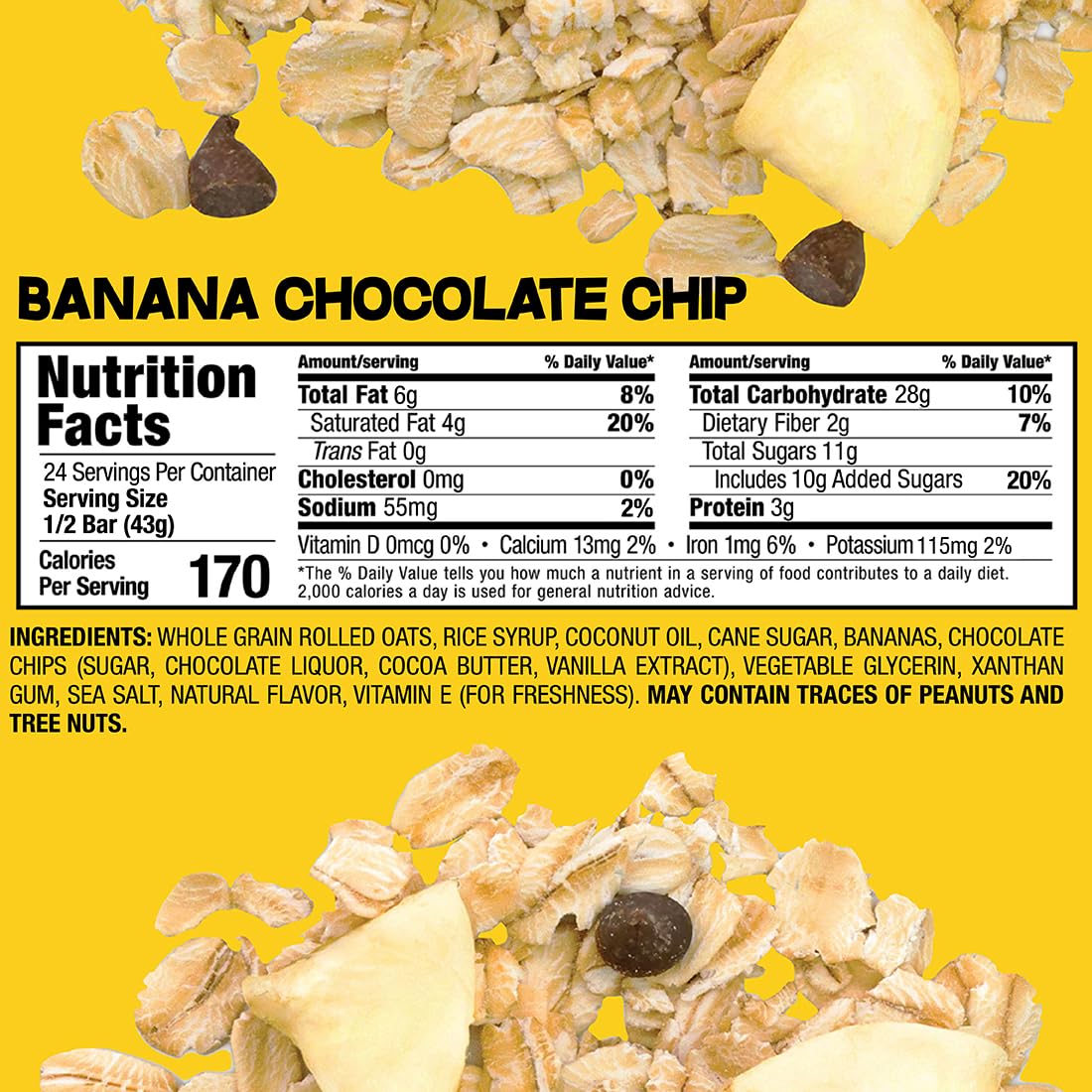 Bobo's dairy-free vegan oat bar offers a tasty gluten-free option anytime.