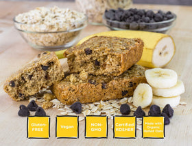 Bobo's gluten-free, non-GMO office snack bar on desk.