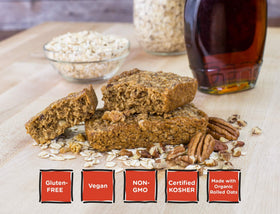 Bobo's Maple Pecan Oat Bar made in the USA, quality ingredients.