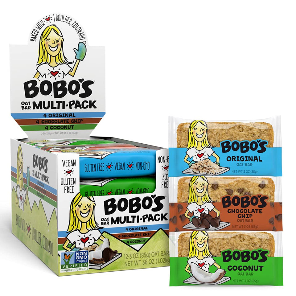 Bobos Oat Bars Chocolate Chip — gluten-free, plant-based snack for busy mornings