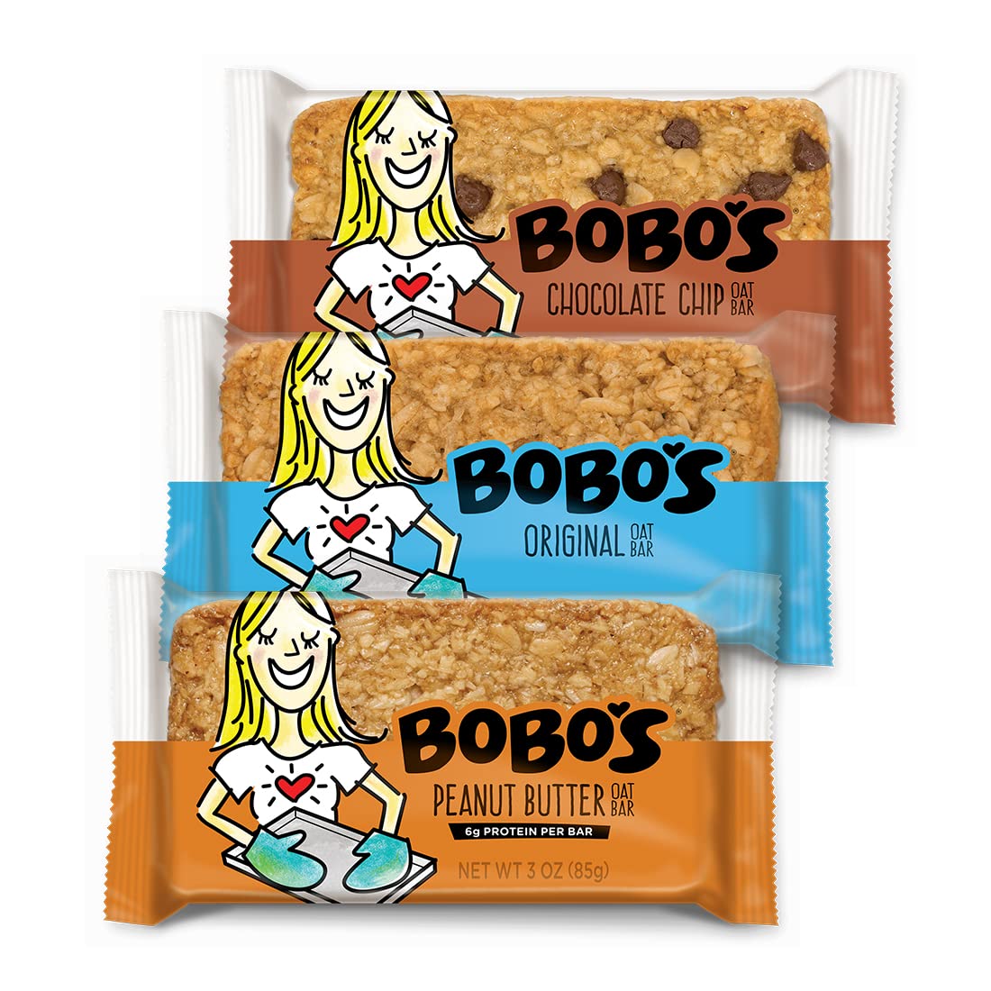 Bobo's Oat Bars variety pack wrap, convenient gluten-free snack for busy days