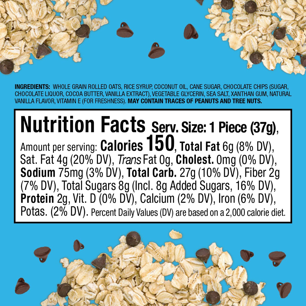 Bobo's Oat Bites Chocolate Chip pack close-up