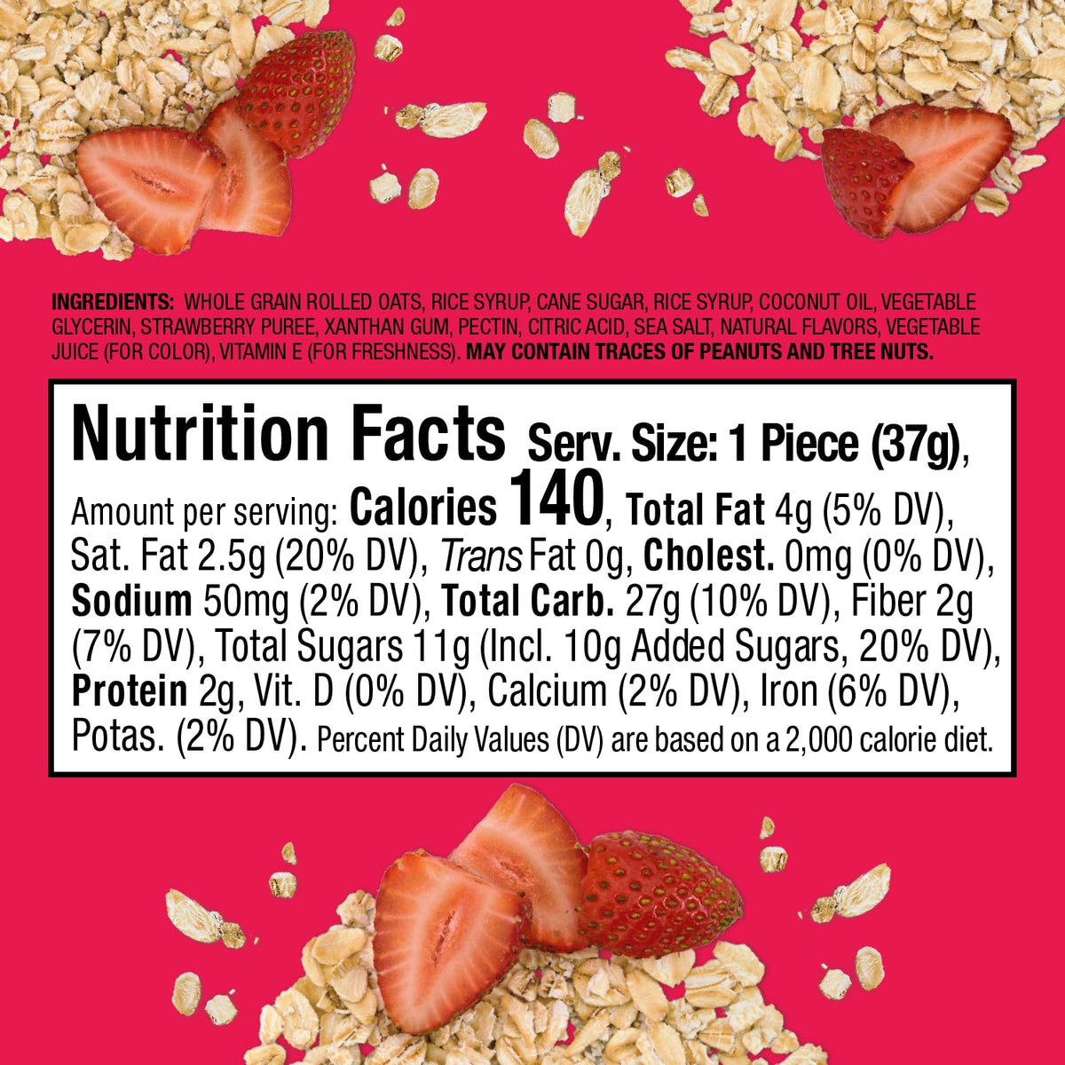 Bobo's Oat Bites ingredients highlight oats and plant-based recipe