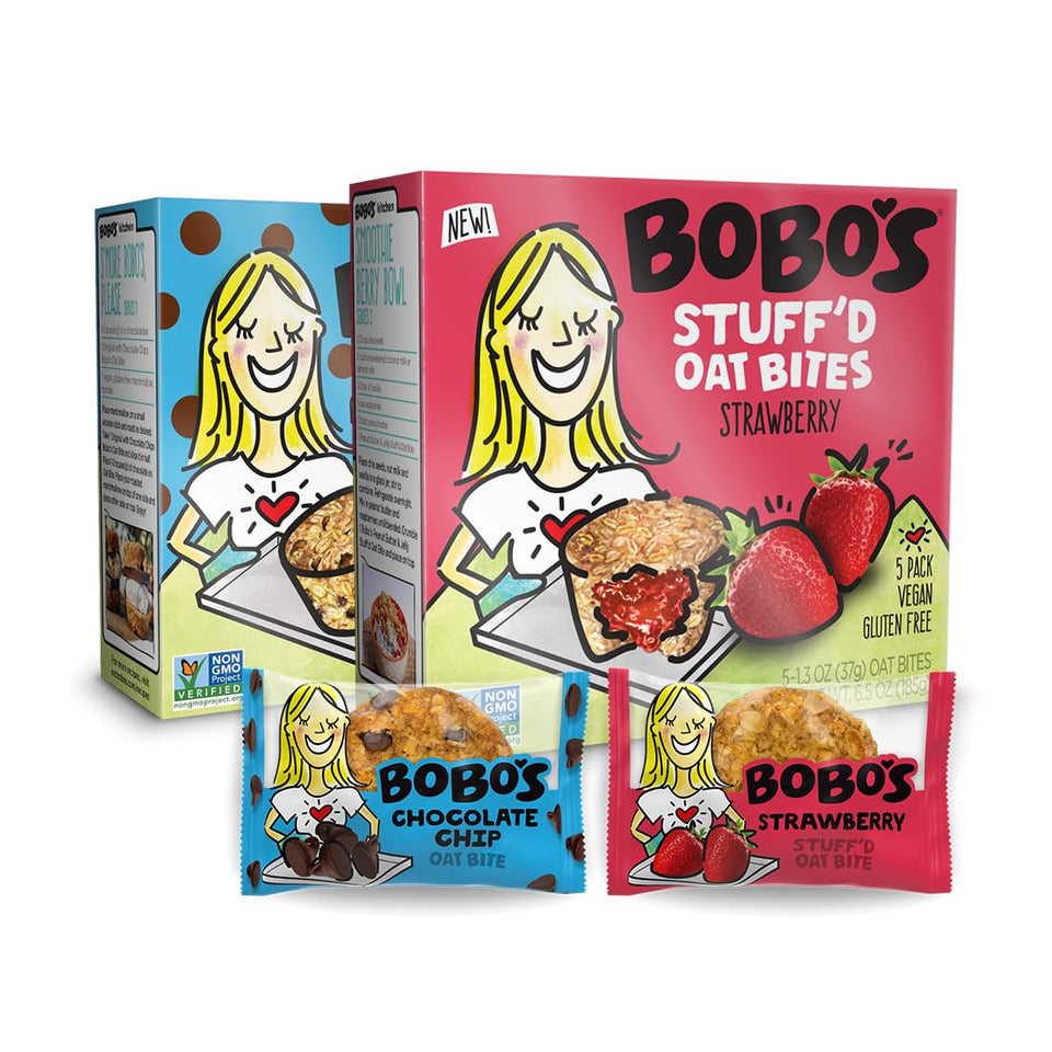 Bobo's Oat Bites Strawberry Stuff'd view, portable morning snack