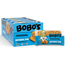 Bobo's Original Oat Bars bar texture shows chewy oats for steady energy